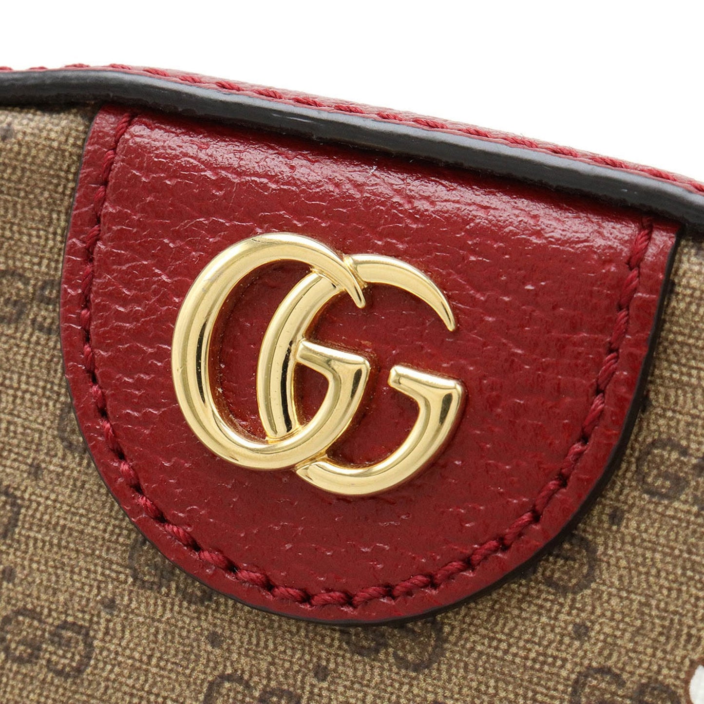 Gucci Bordeaux Brown Green Red Color Gg Supreme Leather Pochette Shoulder Bag
