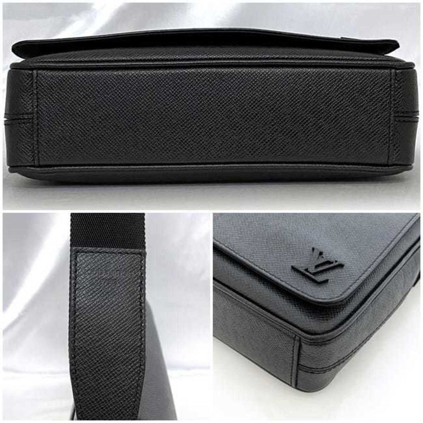 Louis Vuitton Black Noir Taiga Leather Leather Messenger Bag Shoulder Bag