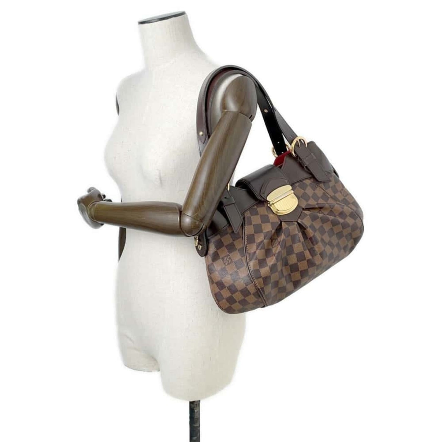 Louis Vuitton Damier Damier Canvas Ebene Red Color Handbag Shoulder Bag