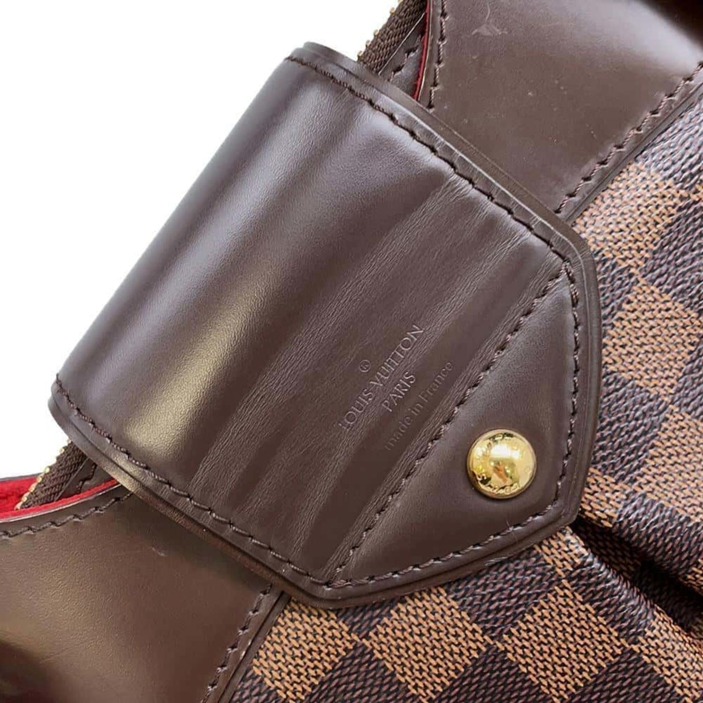 Louis Vuitton Damier Damier Canvas Ebene Red Color Handbag Shoulder Bag