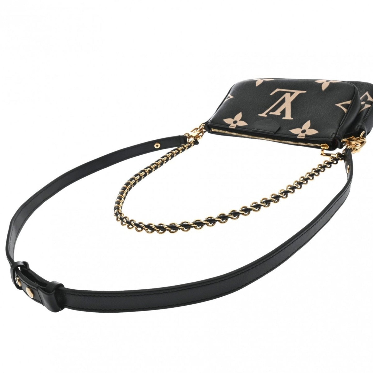 Louis Vuitton Beige Black Monogram Empreinte Pochette Pouch Shoulder Bag