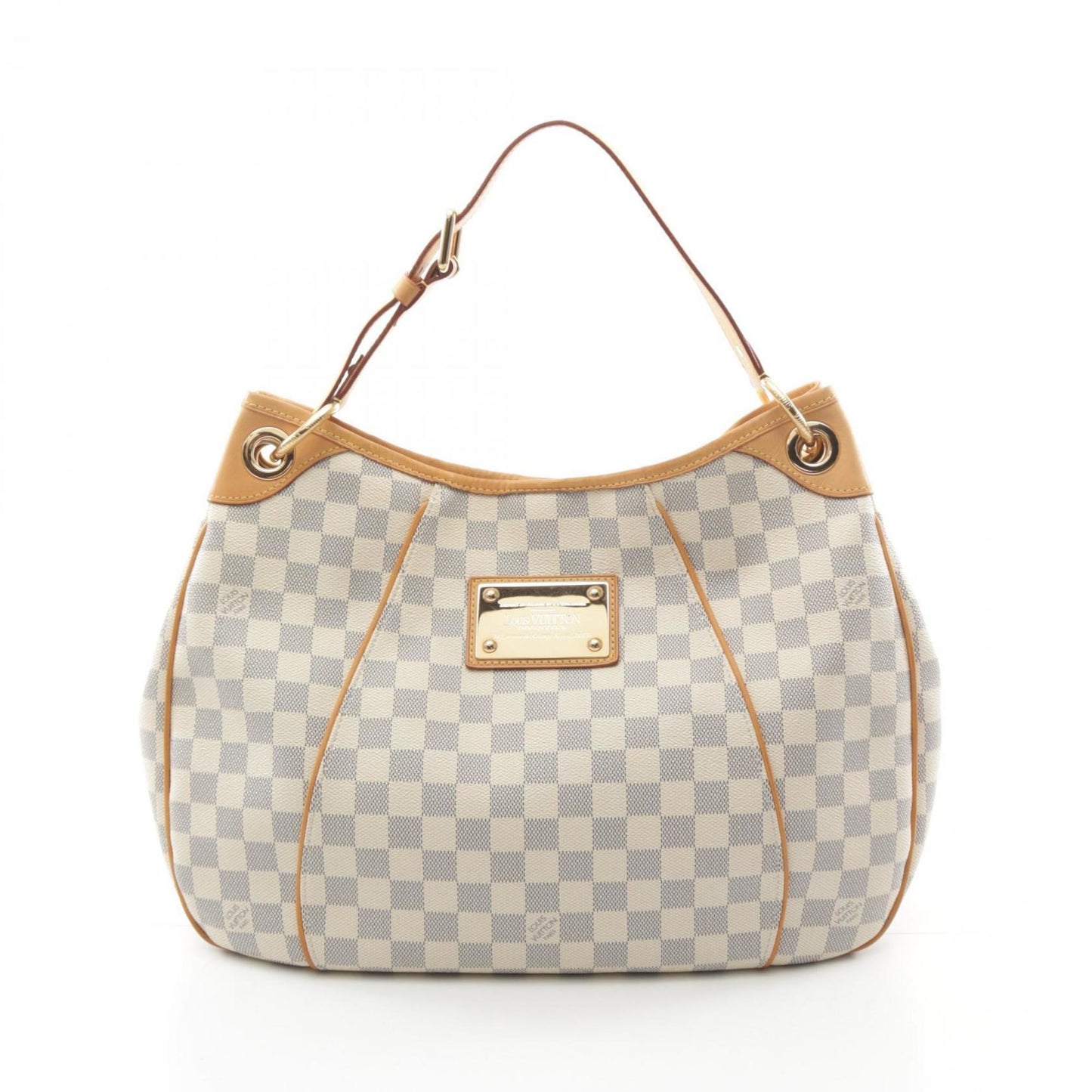 Louis Vuitton Damier Azur White Coated Canvas Leather Shoulder Bag ()