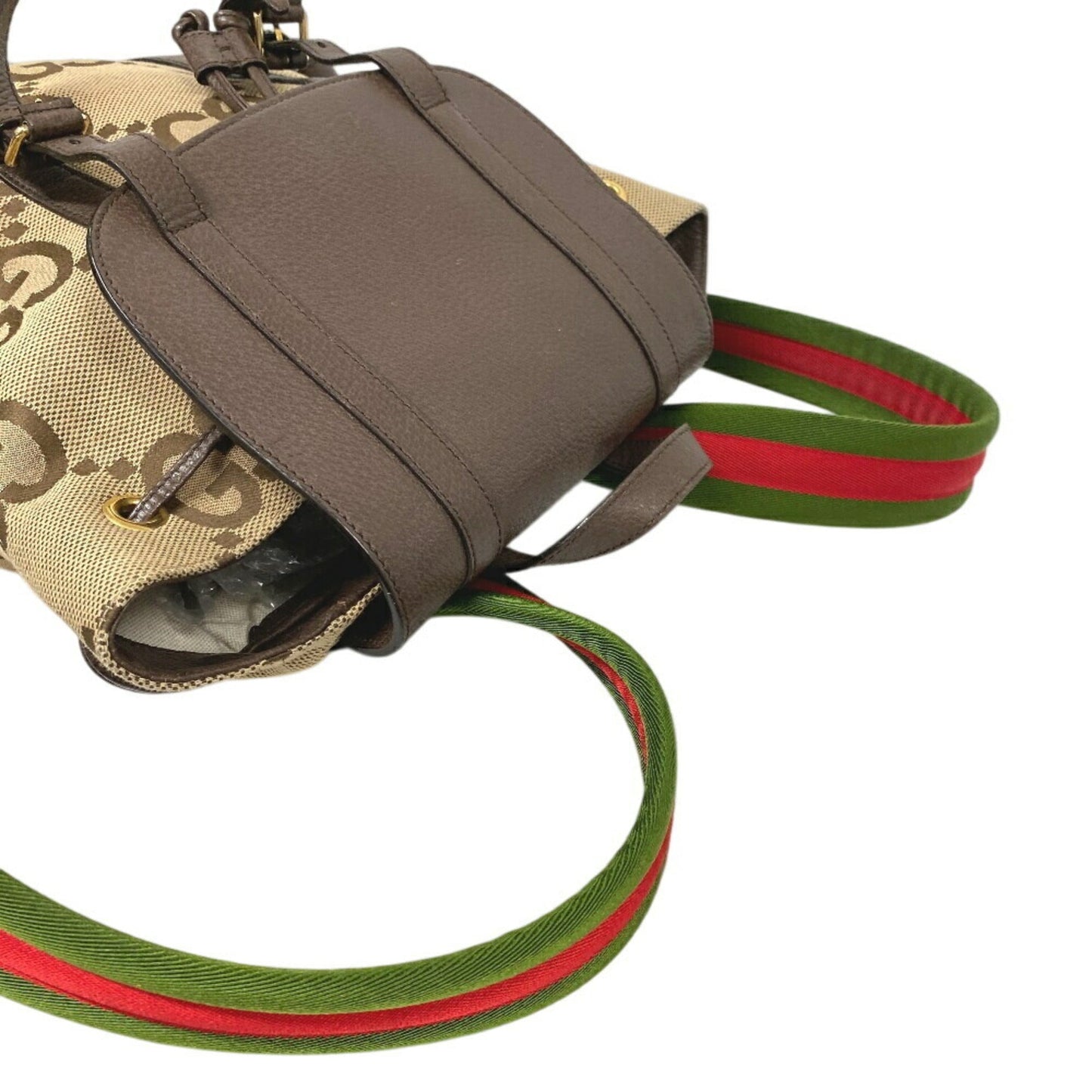 Gucci Brown Canvas Leather Backpack