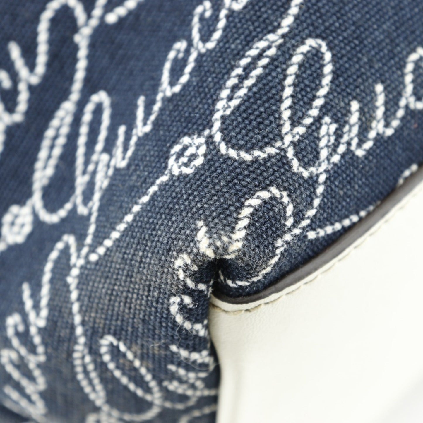 Gucci Navy Canvas Tote Bag