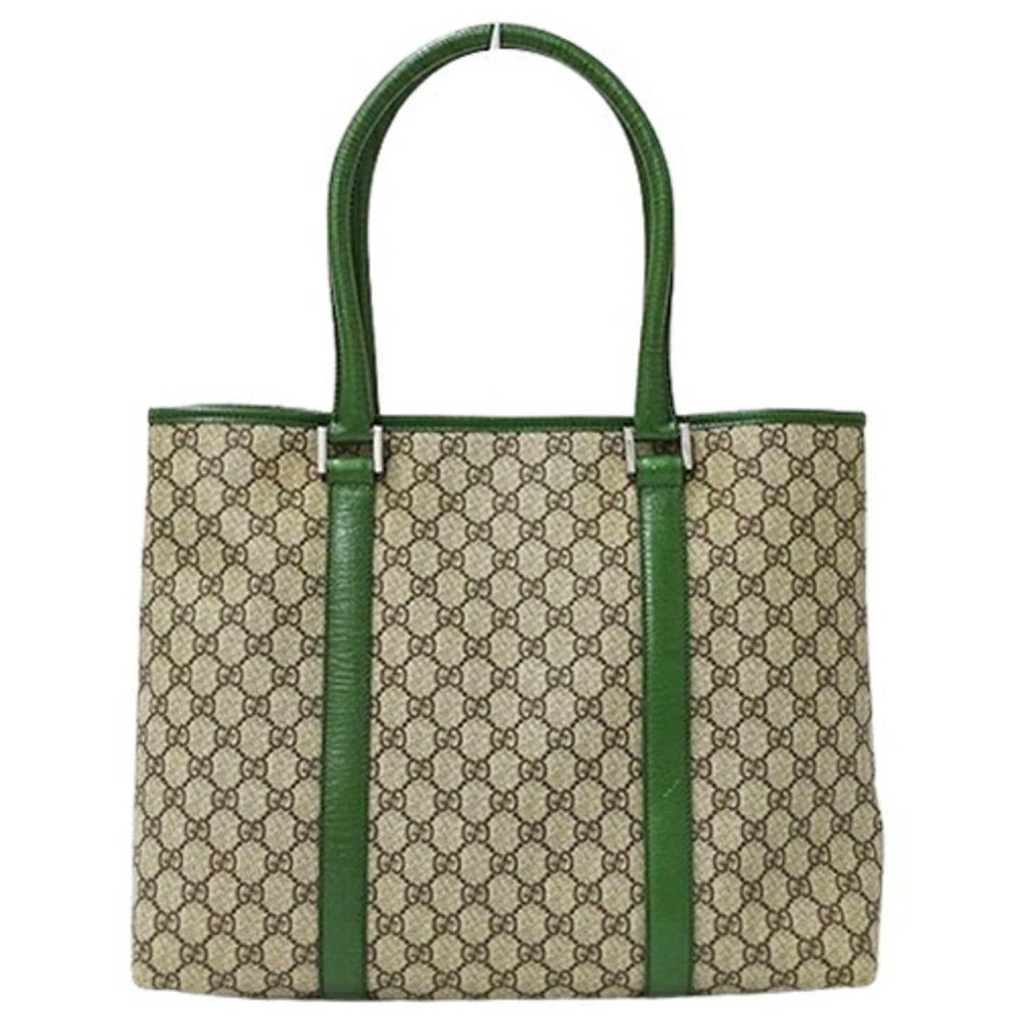 Gucci Beige Brown Green Gg Supreme Tote Bag