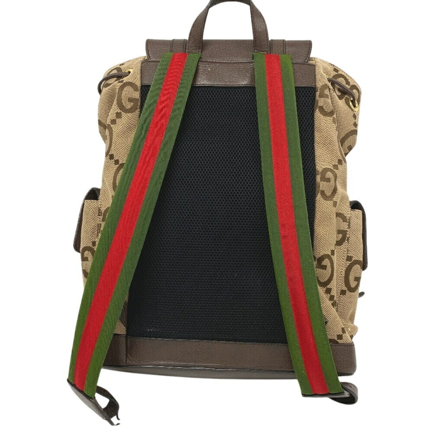 Gucci Brown Canvas Leather Backpack