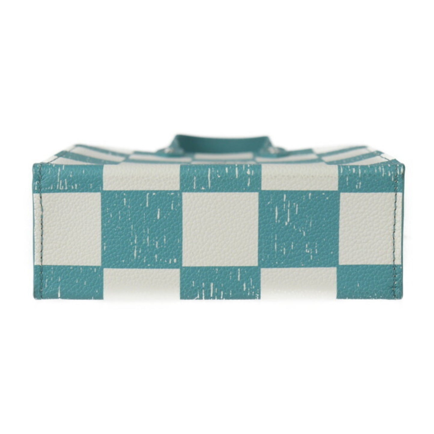 Louis Vuitton Turquoise White Leather Handbag Shoulder Bag Tote Bag