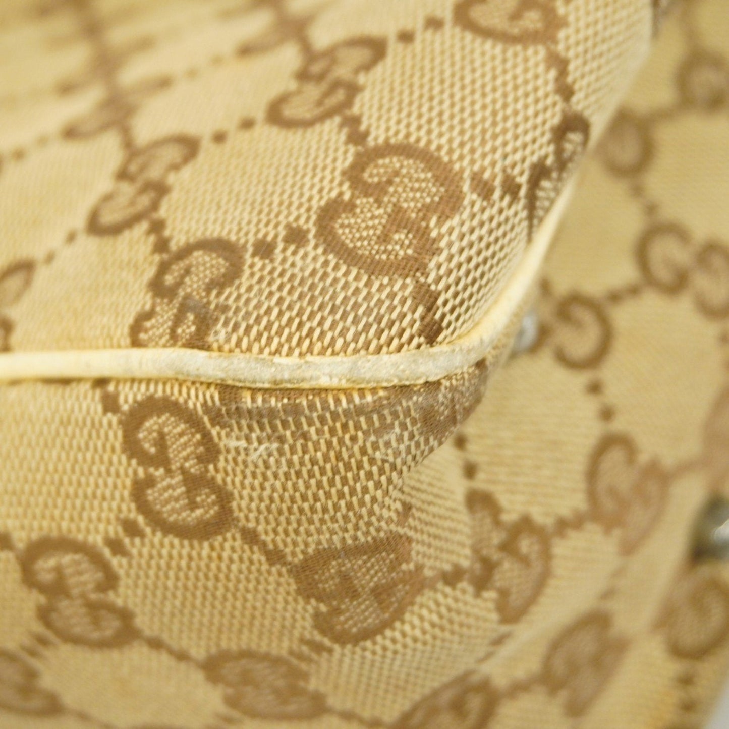 Gucci Brown Ivory Canvas Tote Bag