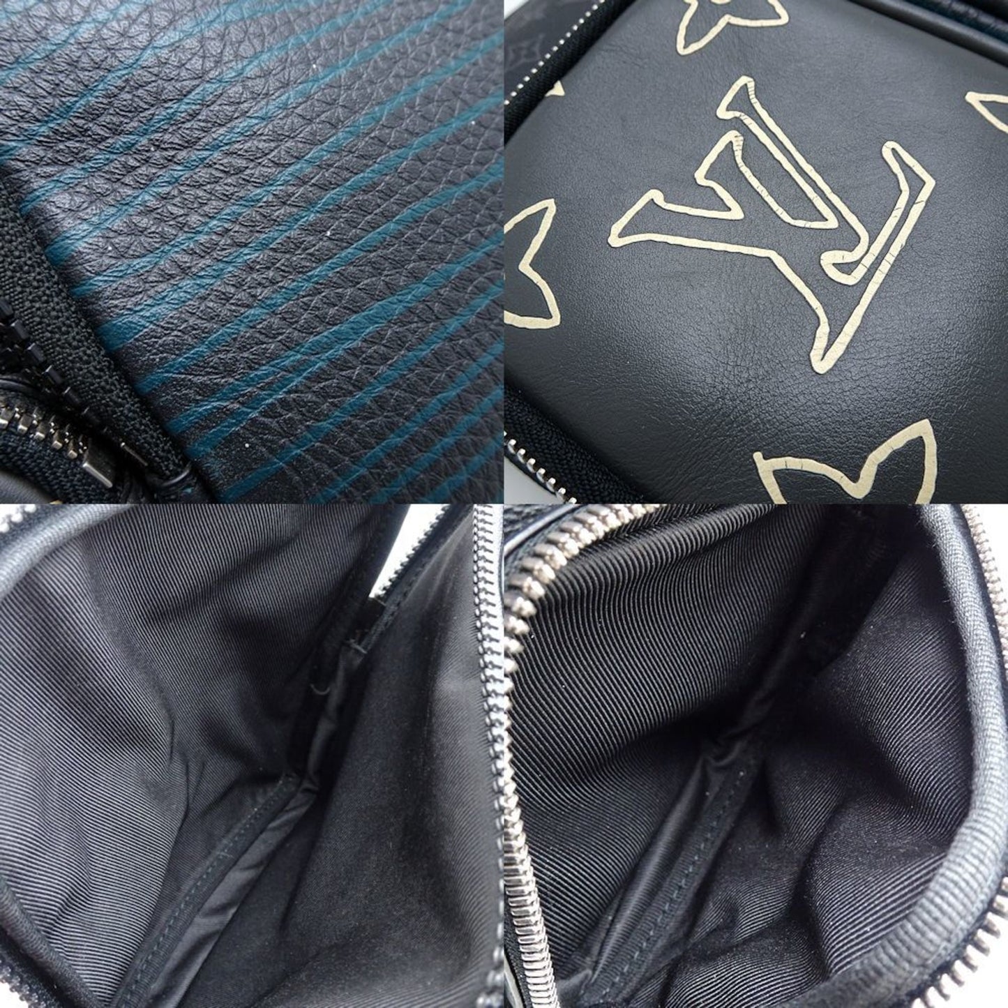 Louis Vuitton Black Canvas Leather Shoulder Bag