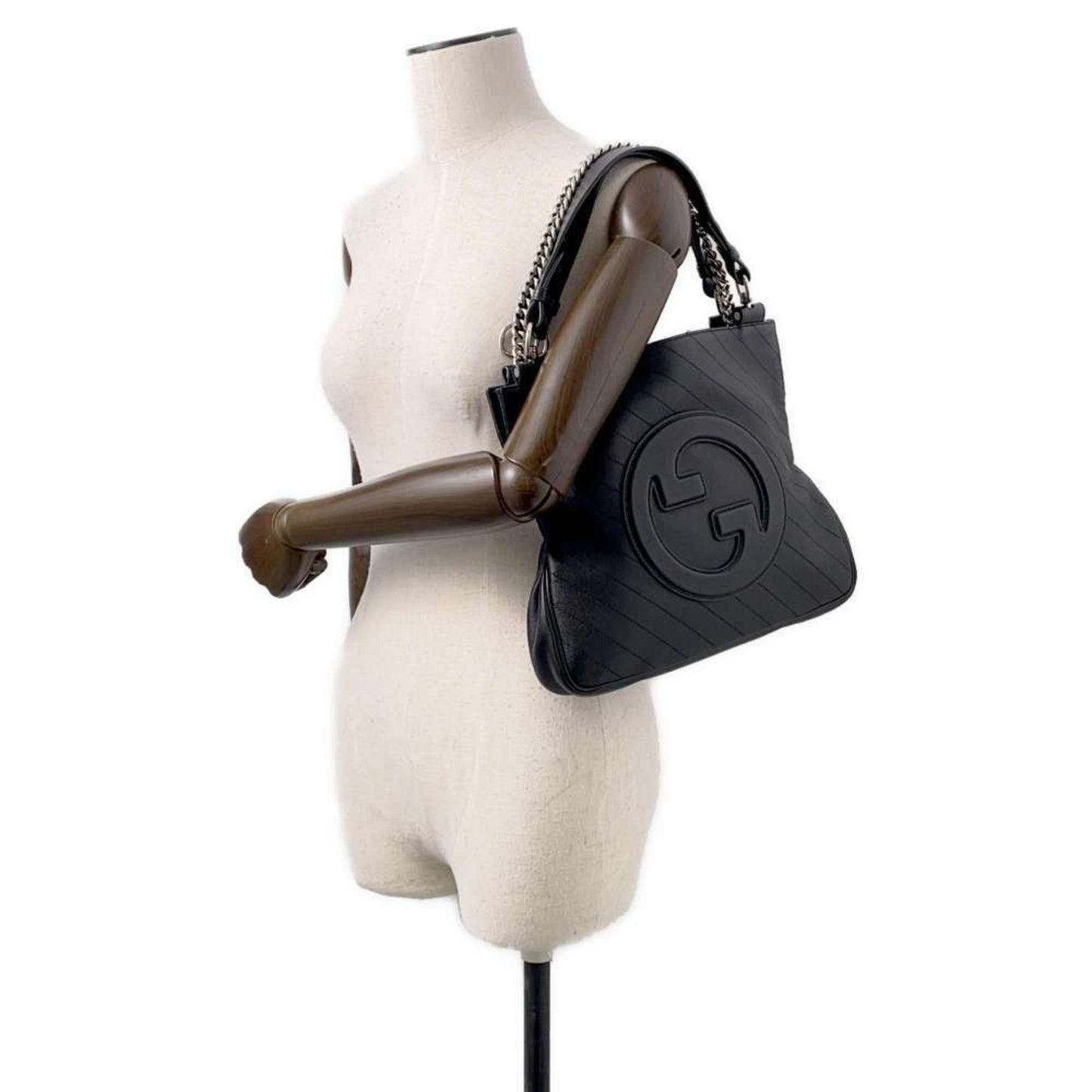 Gucci Black Leather Shoulder Bag Tote Bag