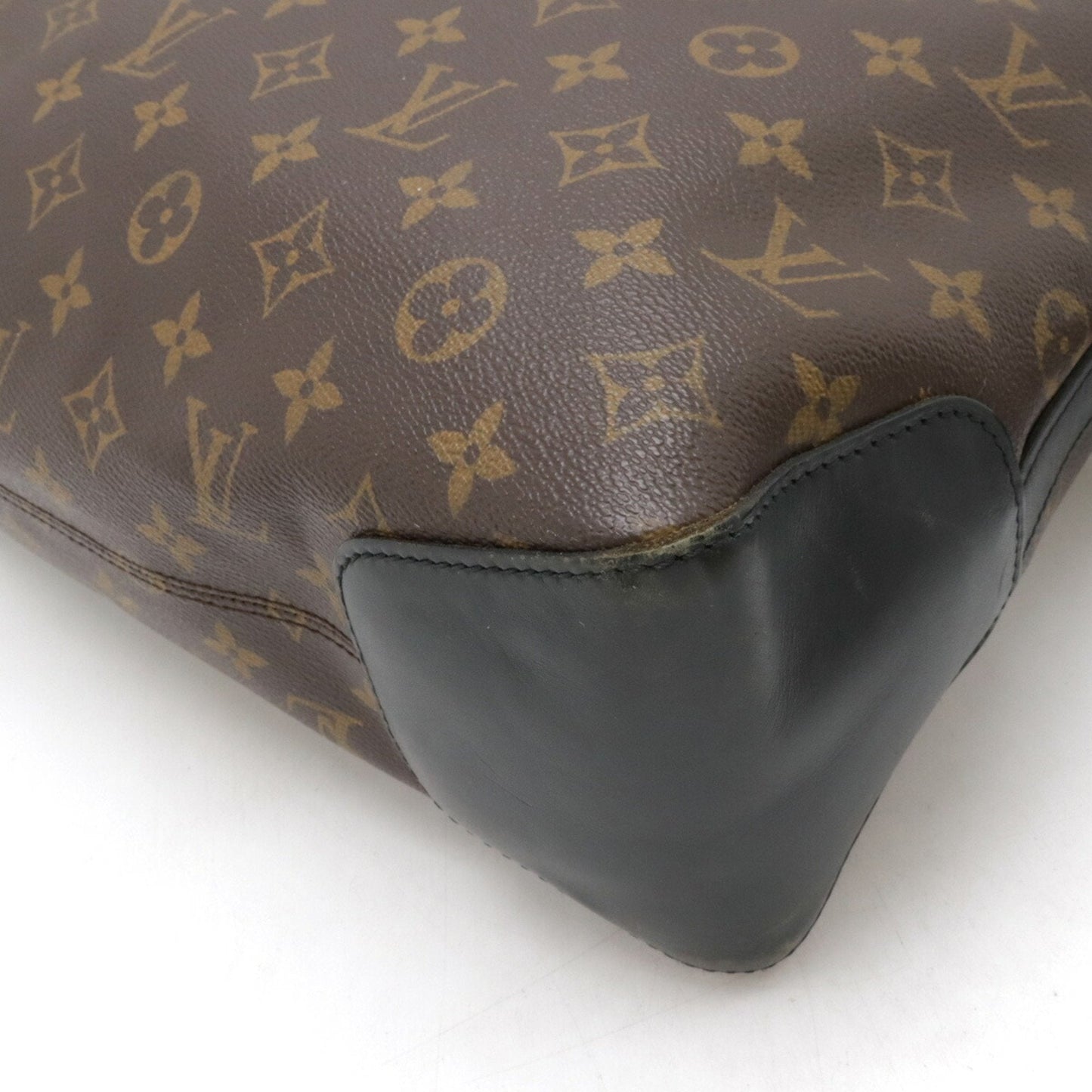 Louis Vuitton Black Brown Monogram Leather Shoulder Bag