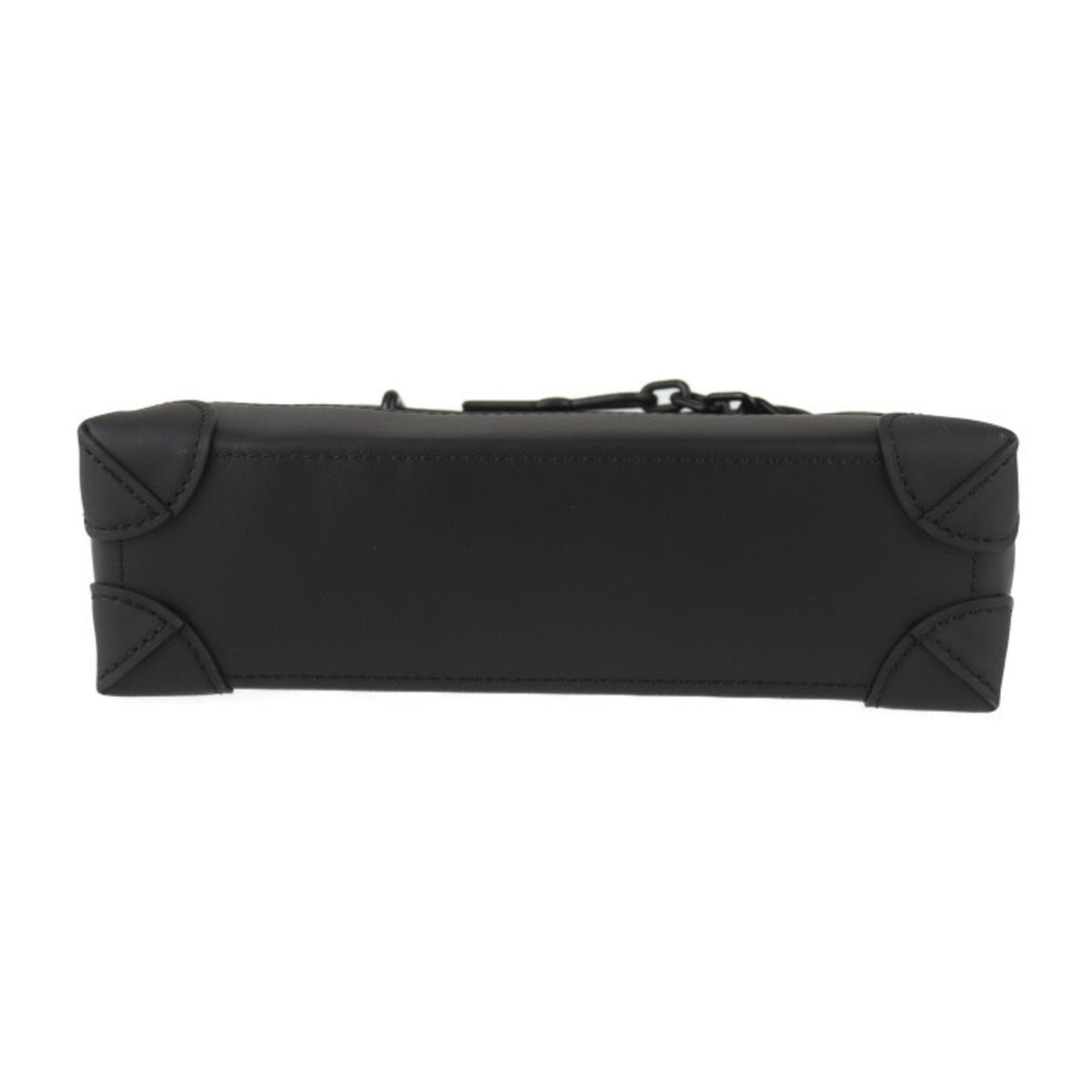 Louis Vuitton Black Leather Handbag Shoulder Bag Tote Bag