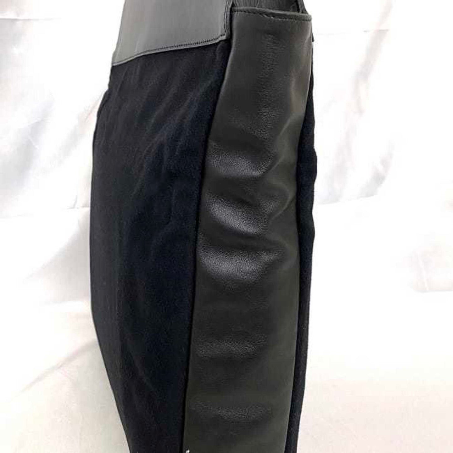 Gucci Black Suede Leather Handbag Tote Bag