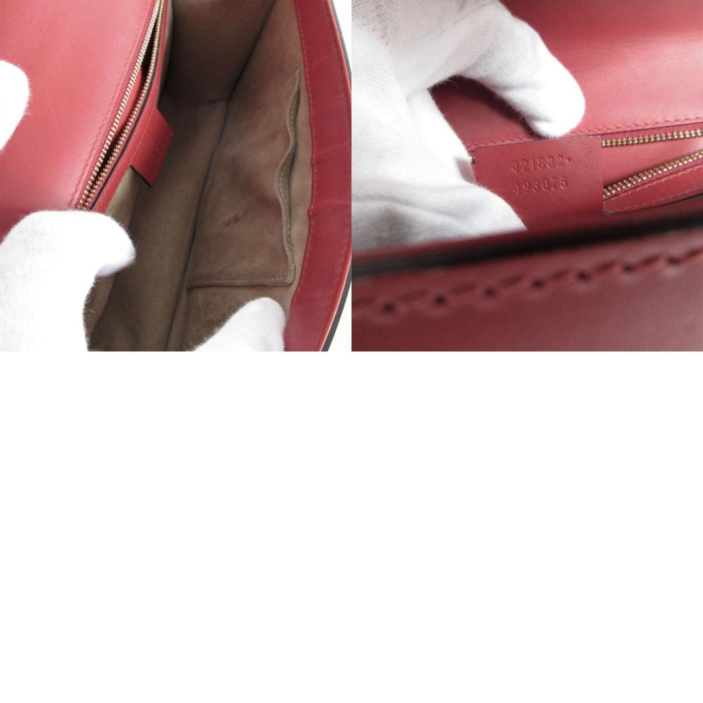 Gucci Red Color Leather Shoulder Bag