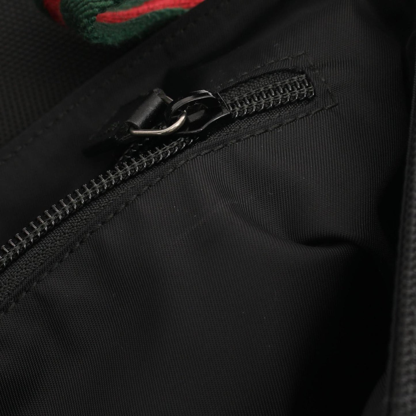 Gucci Black Leather Nylon Canvas Shoulder Bag