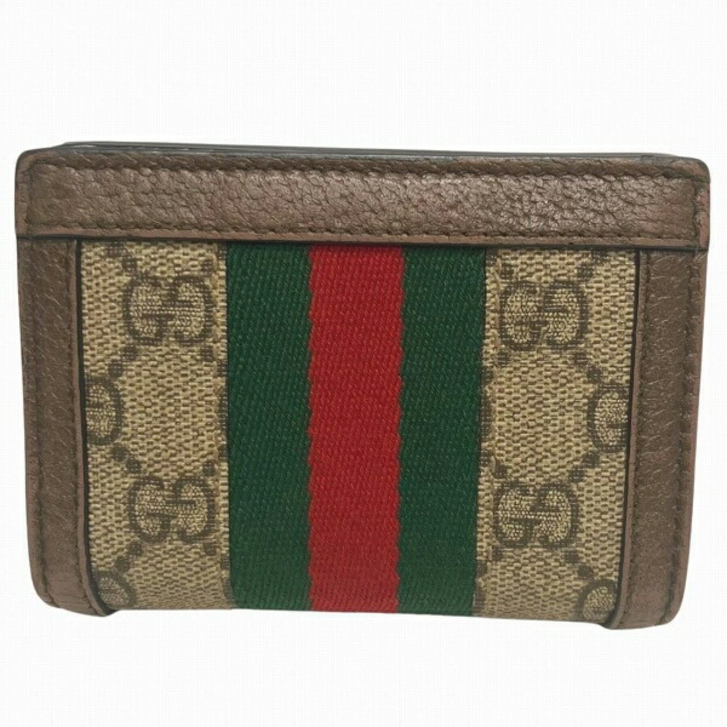 Gucci Beige Dark Brown Gg Supreme Leather Wallet (Bi-Fold)