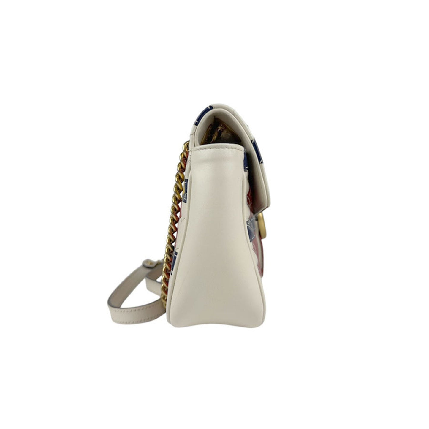 Gucci Navy Off-White Red Color Leather Shoulder Bag