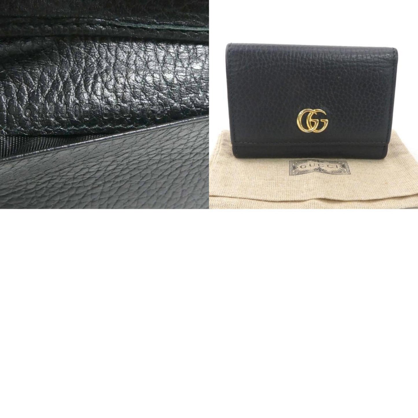Gucci Black Leather Wallet (Tri-Fold)