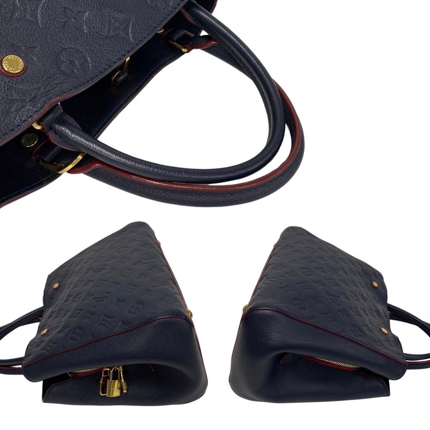 Louis Vuitton Marine Rouge Navy Red Color Monogram Empreinte Handbag Shoulder Bag