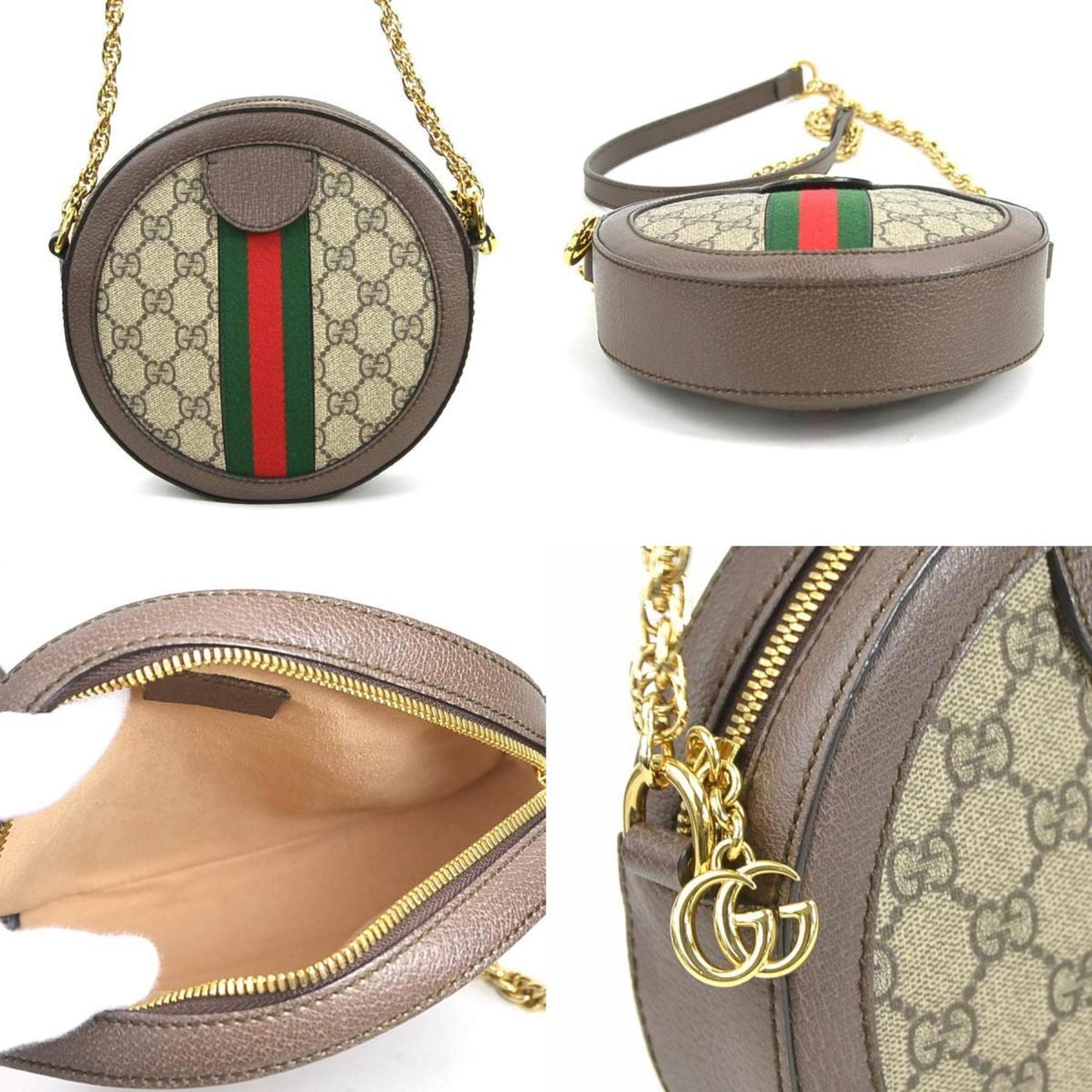 Gucci Beige Brown Gg Supreme Leather Shoulder Bag
