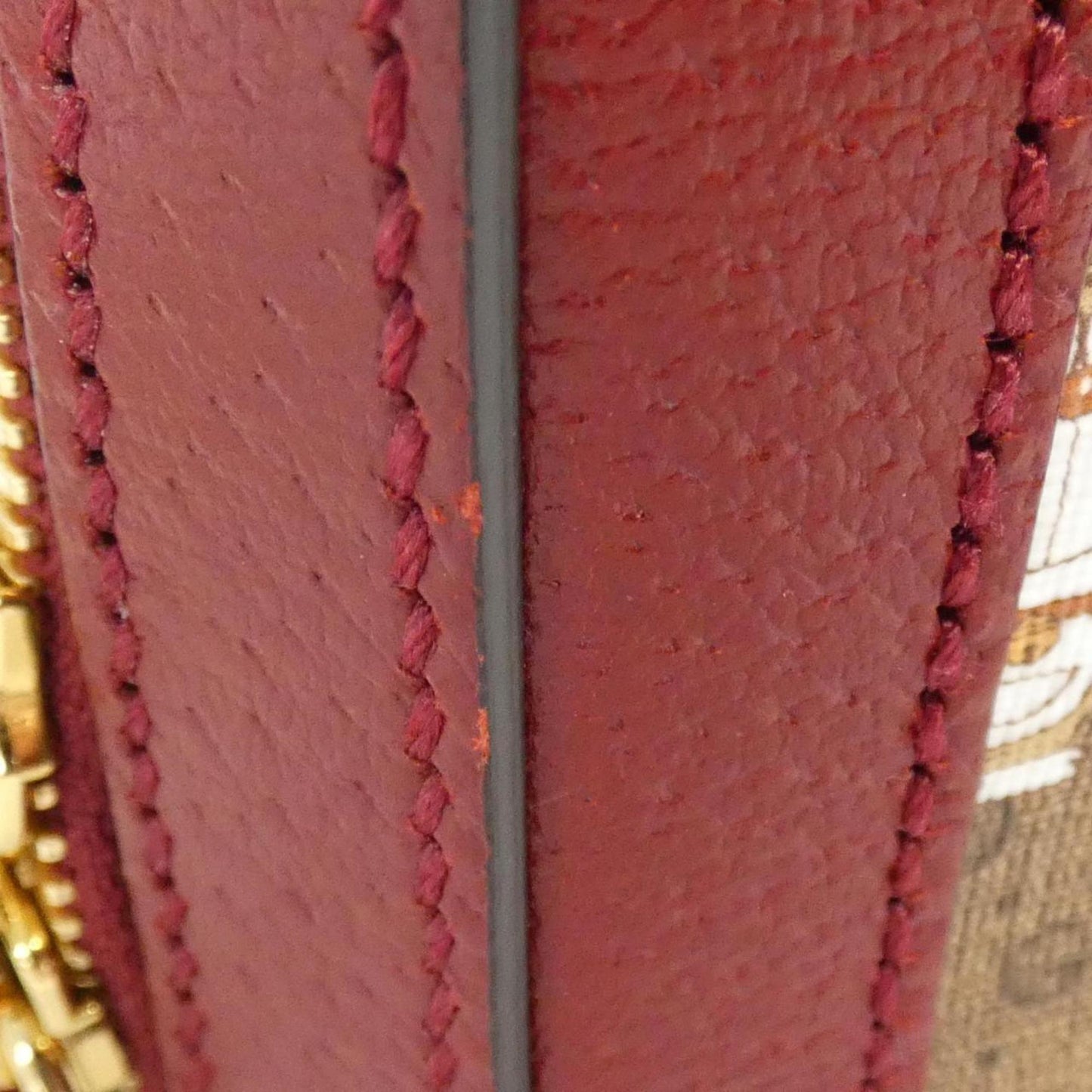 Gucci Beige Cherry Red Canvas Leather Shoulder Bag
