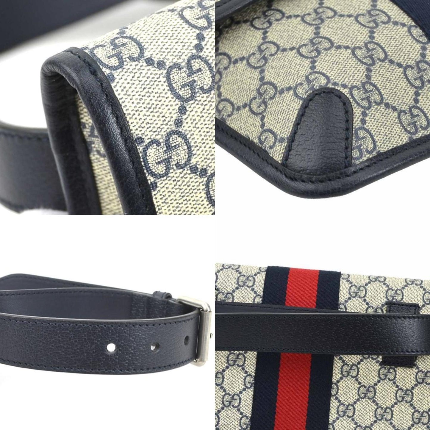 Gucci Gg Marmont Navy Gg Supreme Fanny Pack