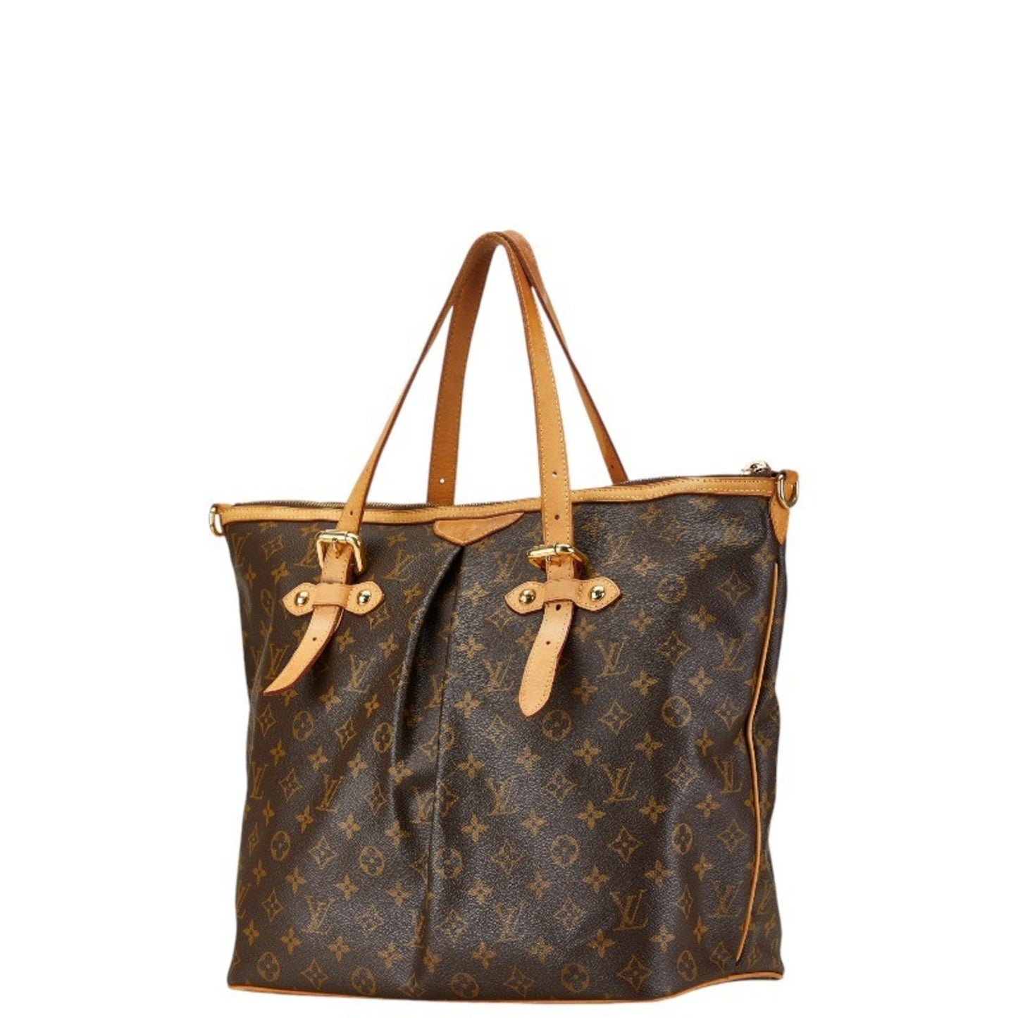 Louis Vuitton Brown Pvc Leather Shoulder Bag Tote Bag