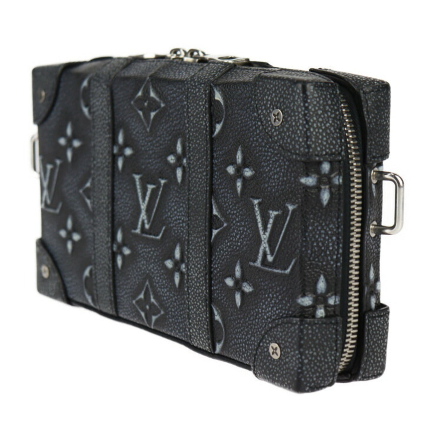Louis Vuitton Black Leather Clutch Bag Pochette Shoulder Bag