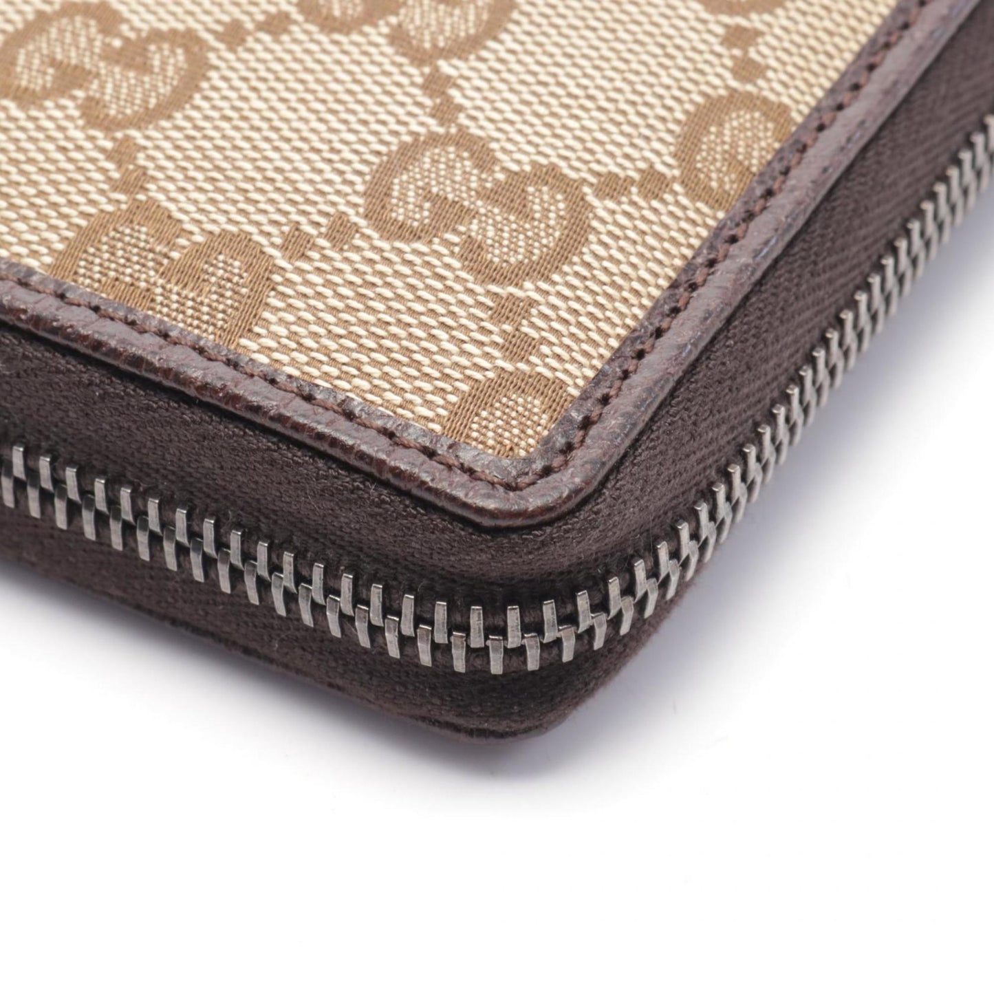 Gucci Beige Brown Gg Canvas Leather Wallet (Bi-Fold)