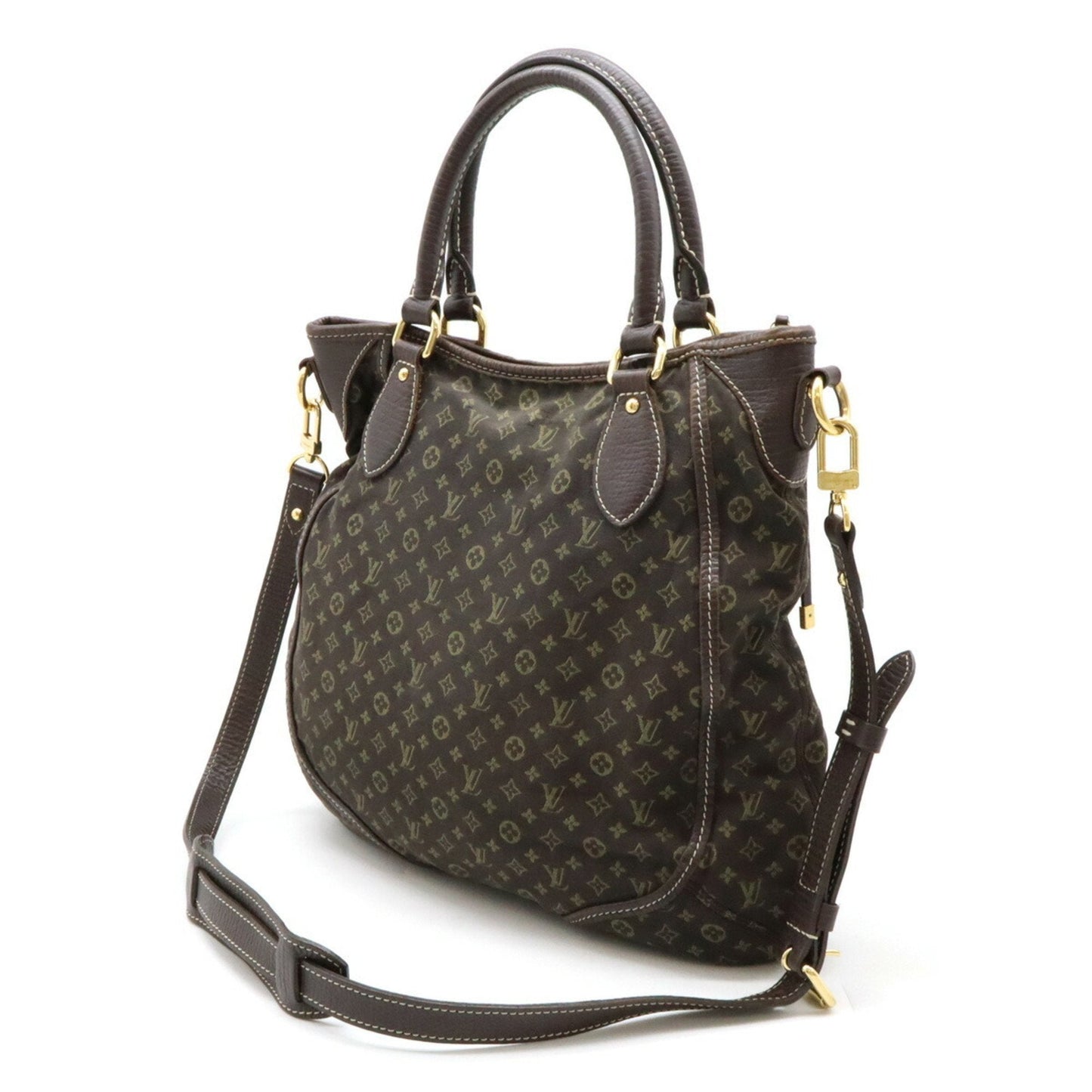 Louis Vuitton Monogram Mini Lin Ebene Canvas Leather Shoulder Bag Tote Bag