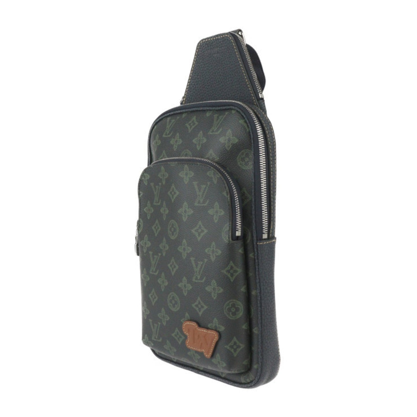 Louis Vuitton Dark Green Monogram Canvas Leather Pouch Shoulder Bag Sling Bag
