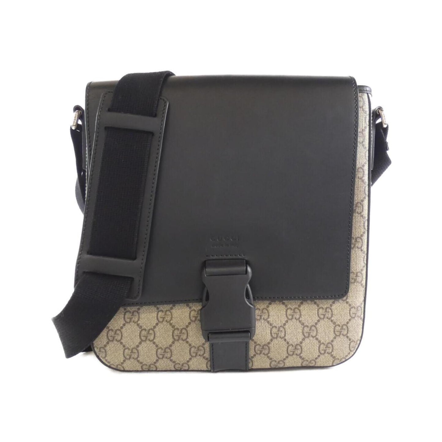 Gucci Beige Black Gg Supreme Leather Shoulder Bag ()