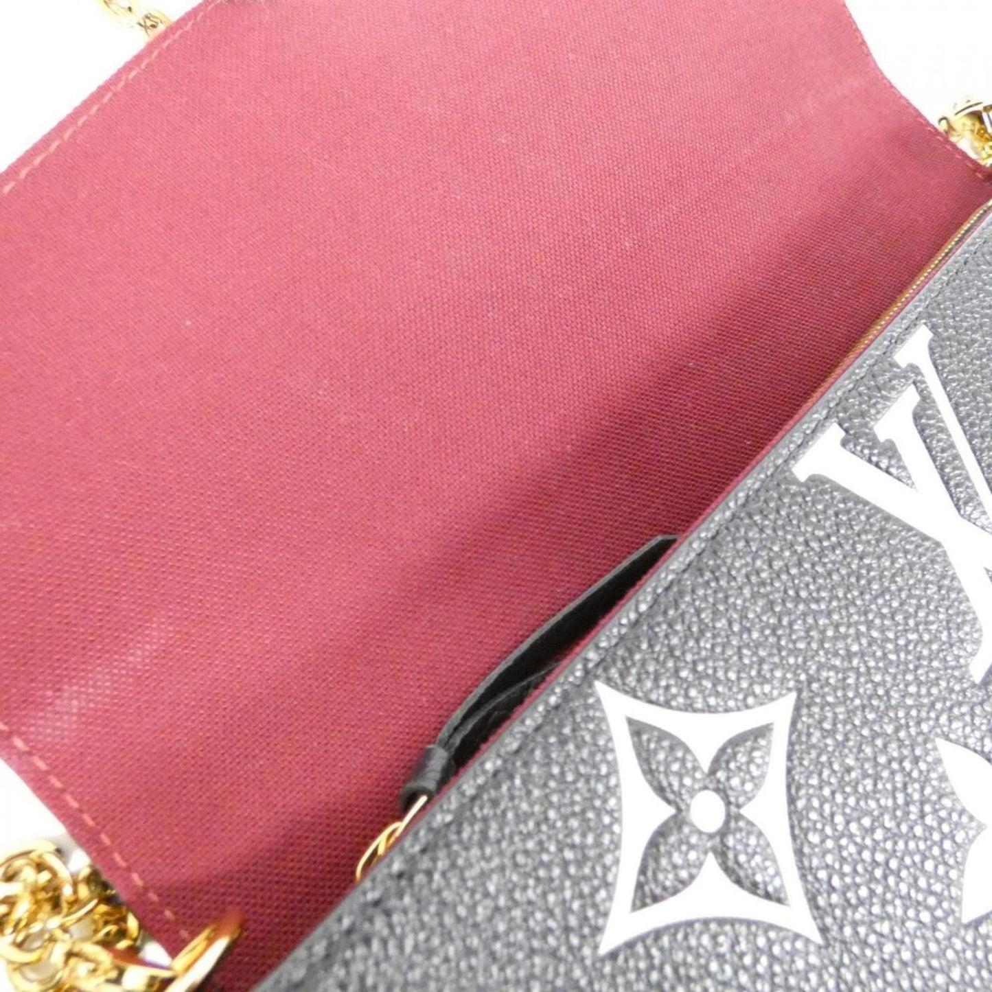 Louis Vuitton Beige Black Leather Pochette Shoulder Bag