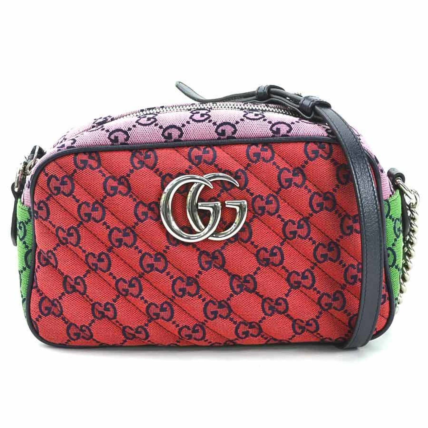 Gucci Multi-Color Navy Gg Canvas Leather Shoulder Bag