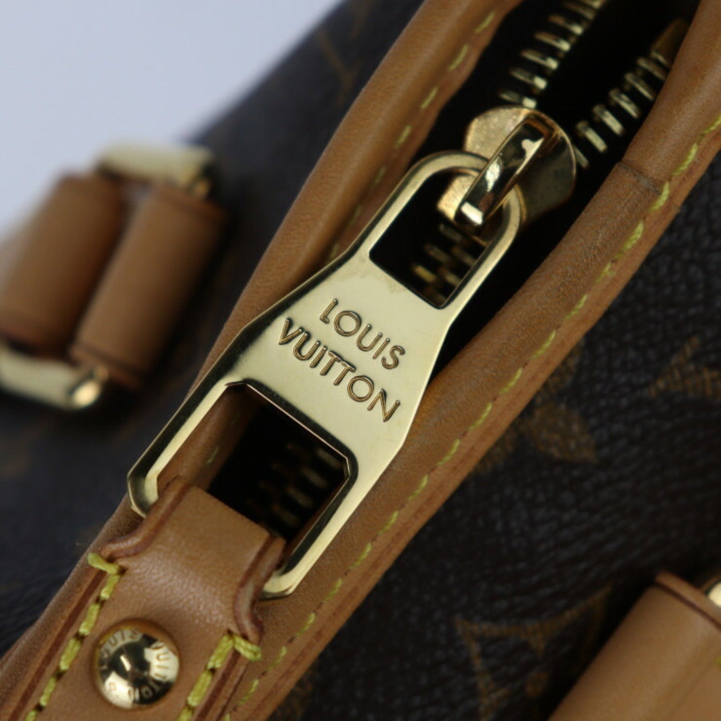 Louis Vuitton Brown Pvc Leather Handbag Shoulder Bag Tote Bag