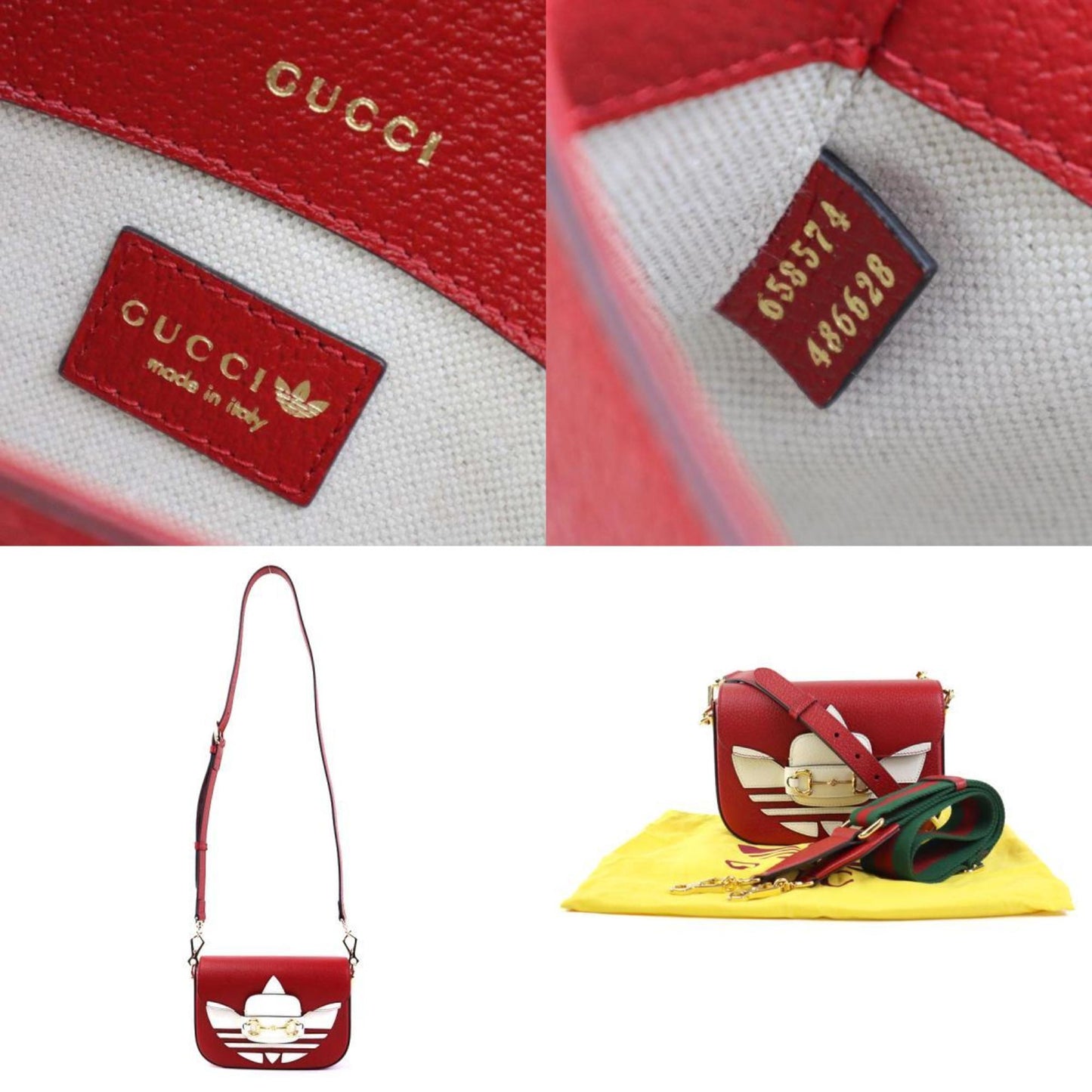 Gucci Red Color White Leather Shoulder Bag