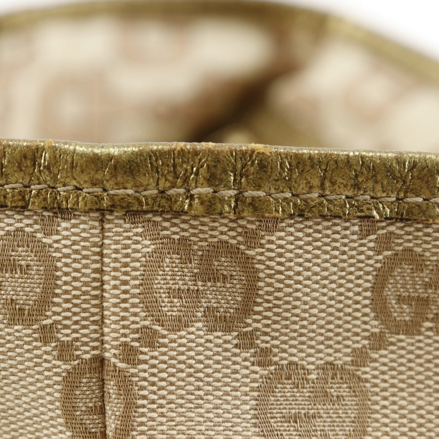 Gucci Brown Gg Canvas Leather Handbag