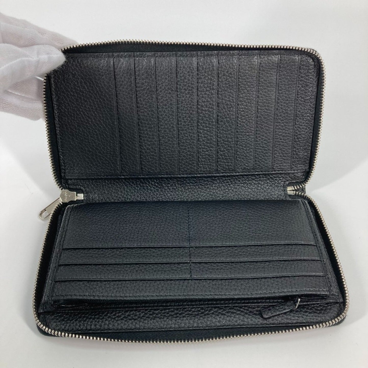 Gucci Black Leather Long Wallet (Bi-Fold)