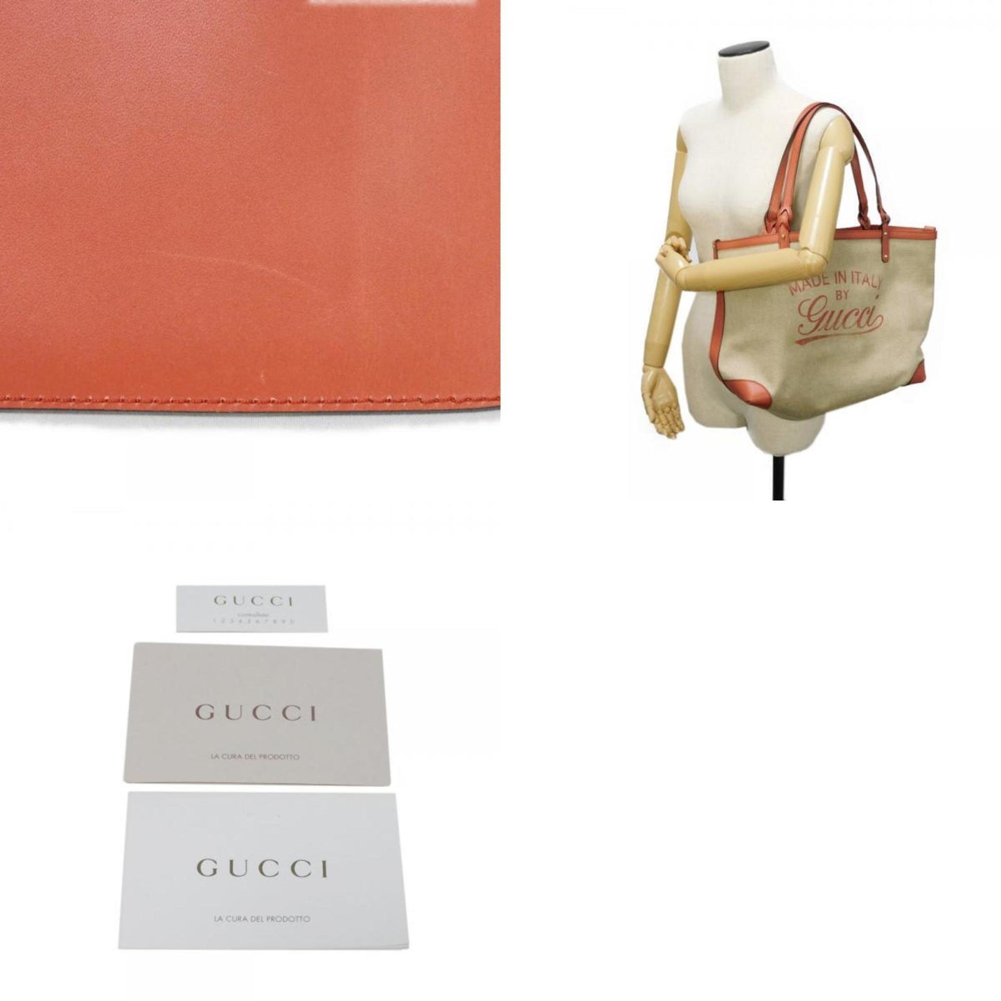 Gucci Beige Linen Shoulder Bag Tote Bag