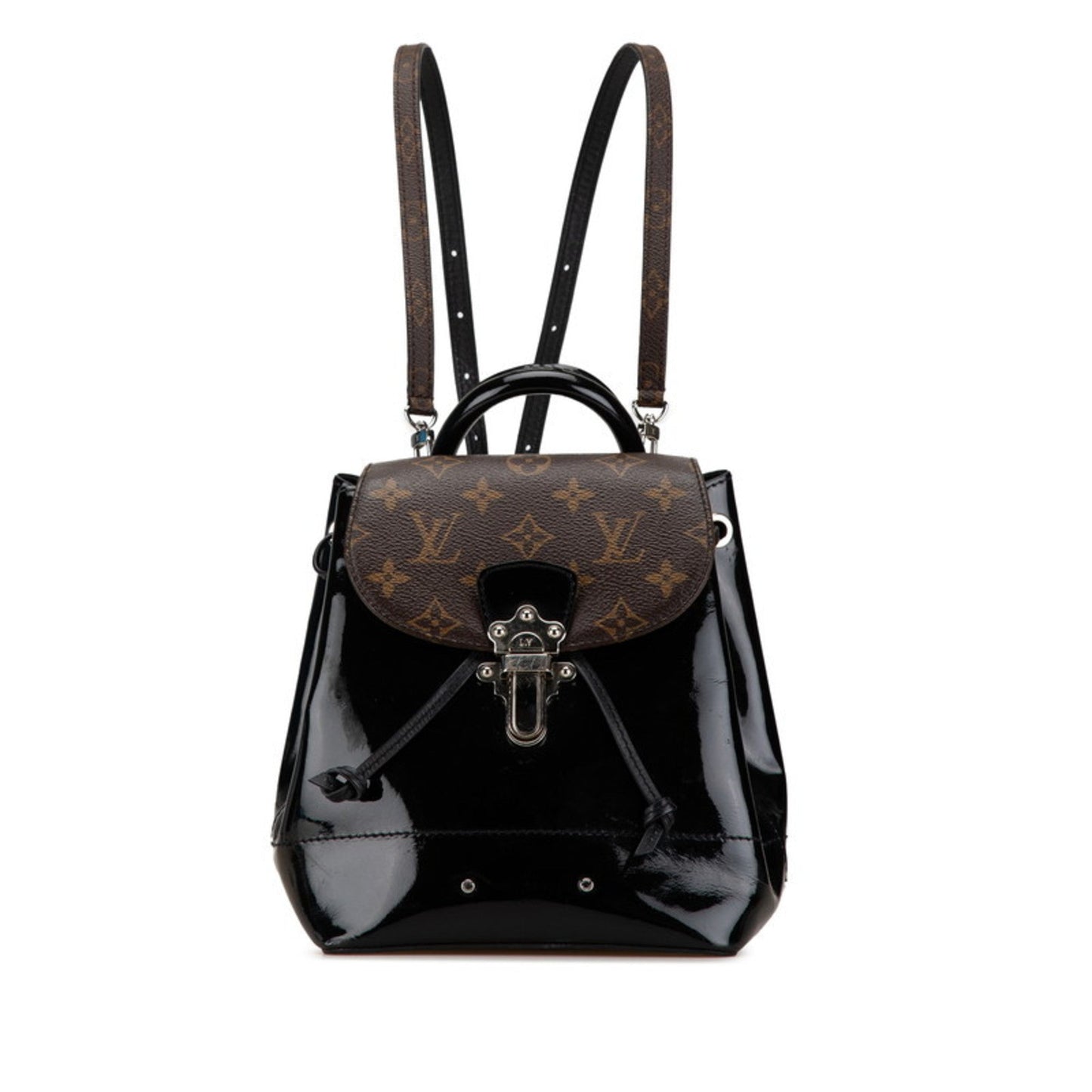 Louis Vuitton Black Brown Patent Leather Pvc Backpack ()