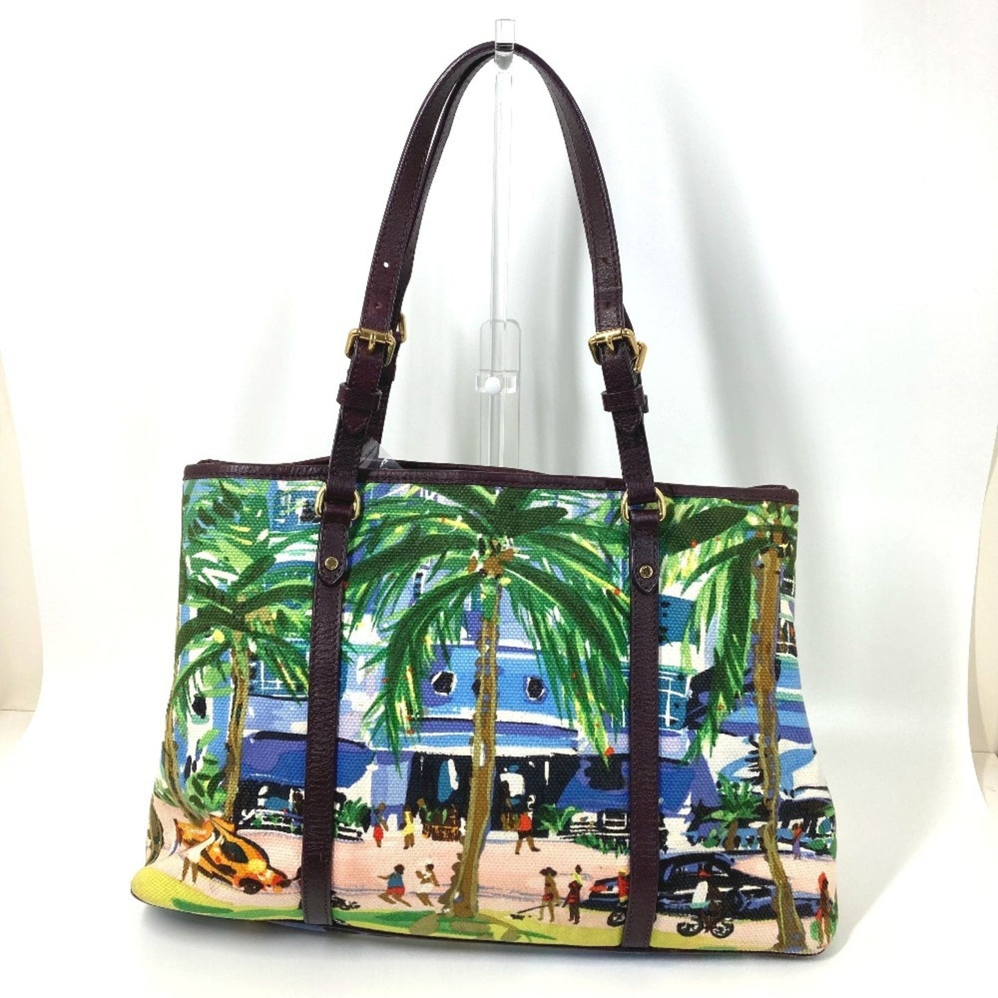 Louis Vuitton Green Multi-Color Canvas Leather Shoulder Bag Tote Bag