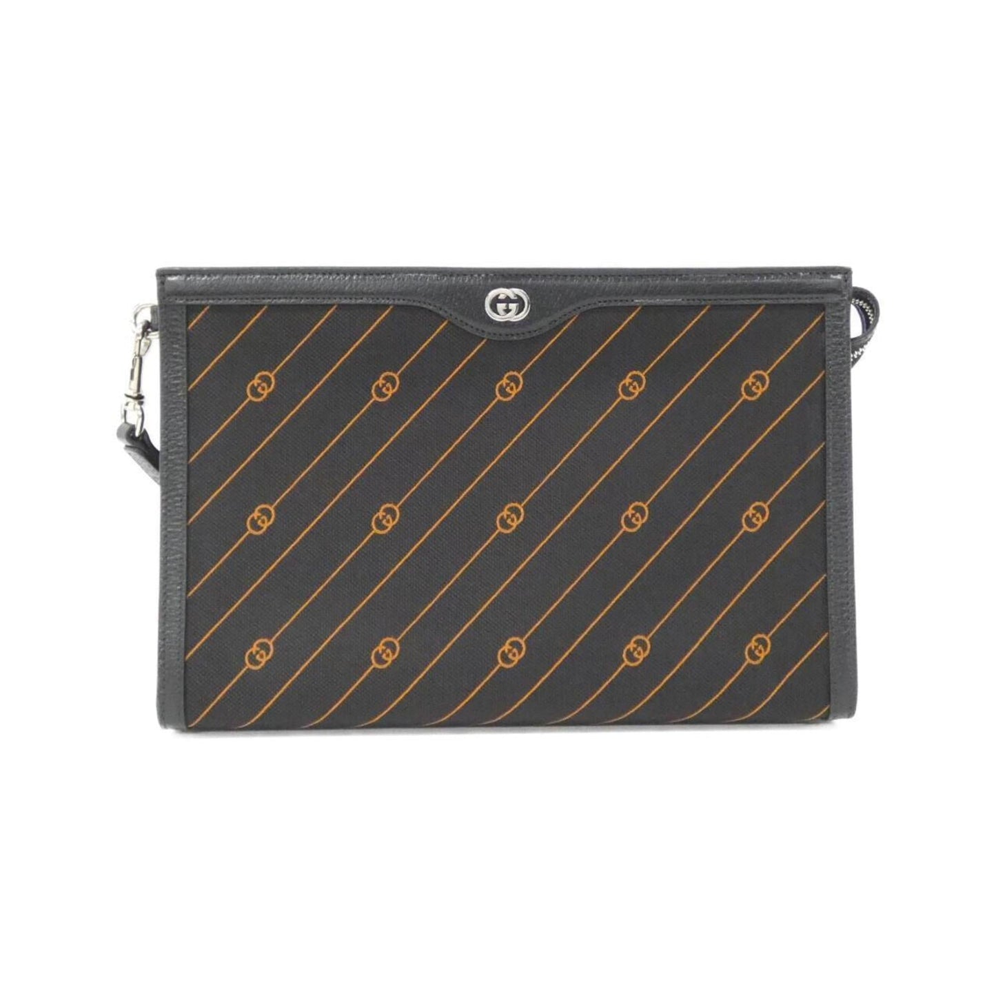 Gucci Black Orange Canvas Handbag