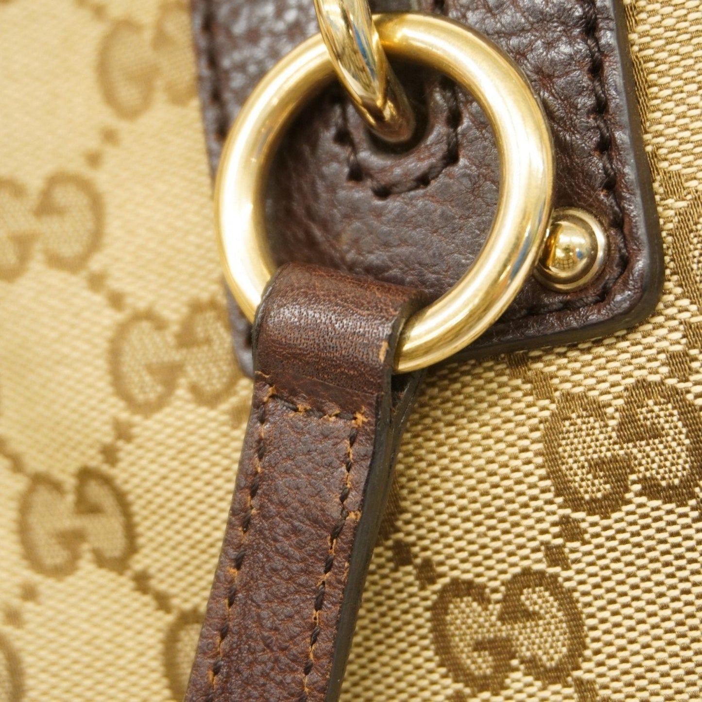 Gucci Beige Brown Canvas Tote Bag