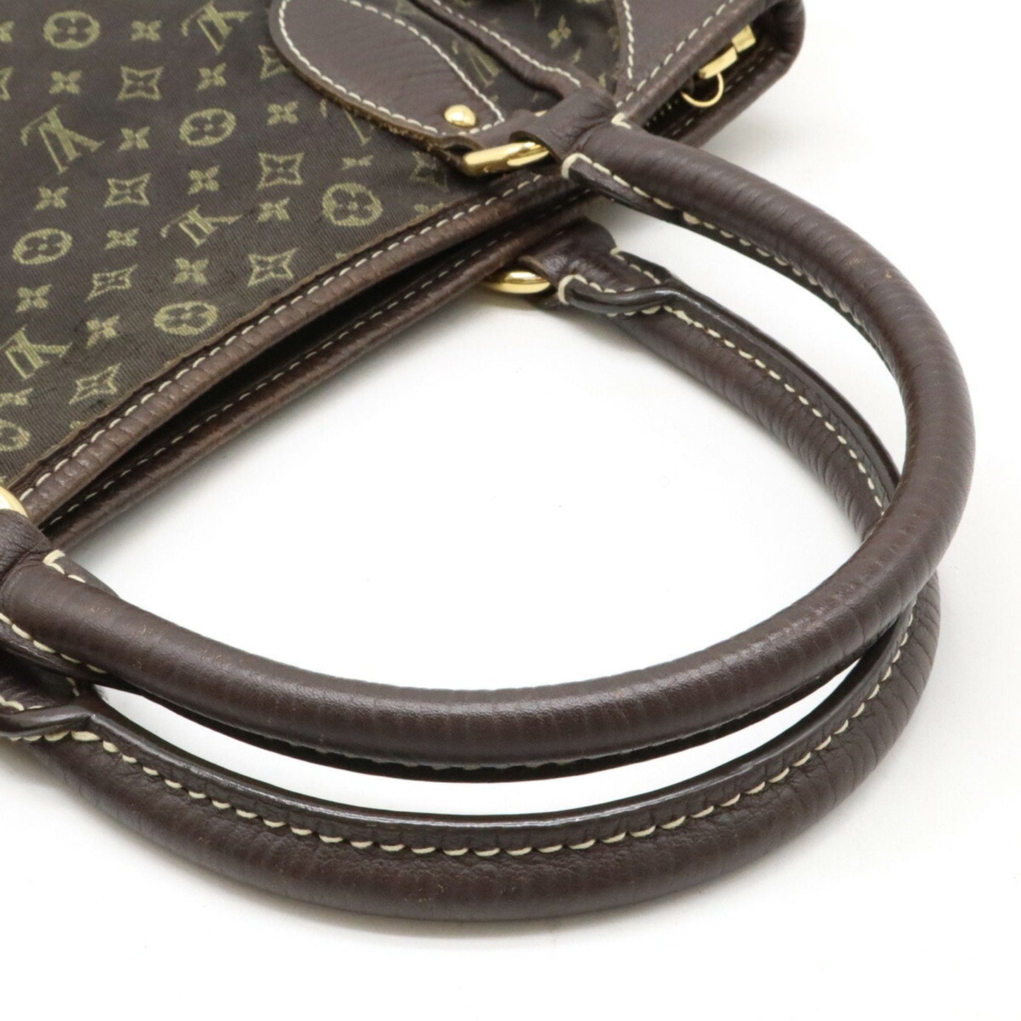 Louis Vuitton Monogram Mini Lin Ebene Canvas Leather Shoulder Bag Tote Bag