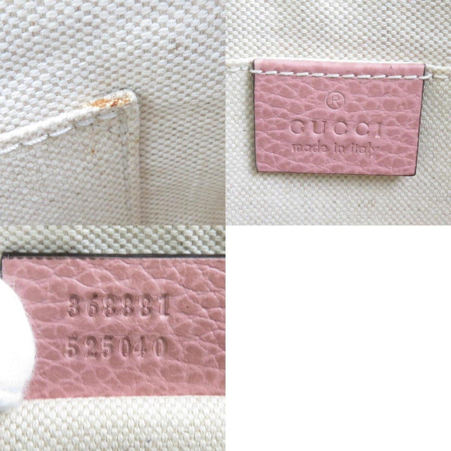 Gucci Pink Beige Leather Pouch
