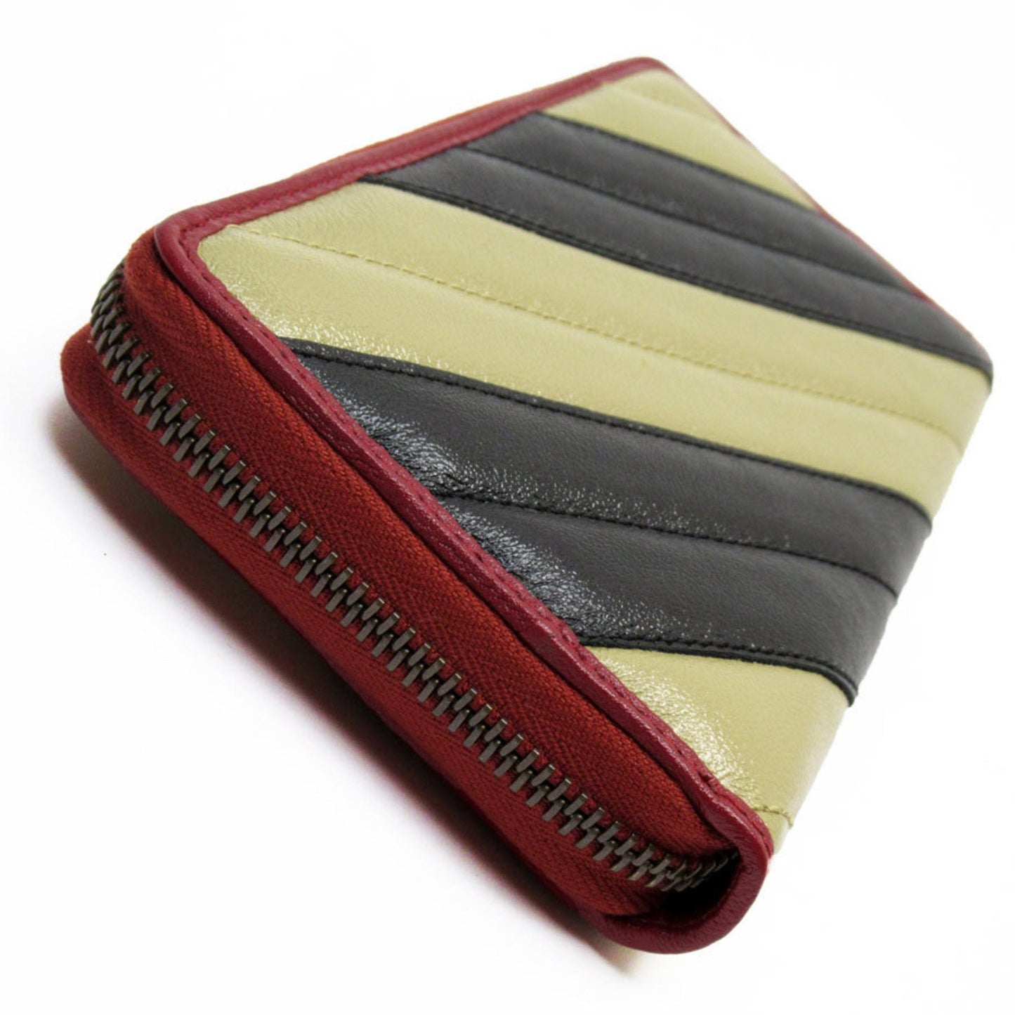 Gucci Beige Black Leather Long Wallet (Bi-Fold)