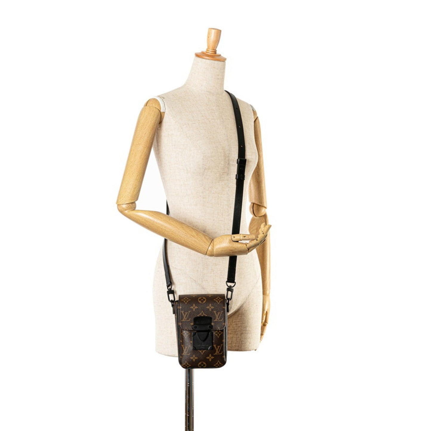 Louis Vuitton Black Brown Pvc Leather Shoulder Bag