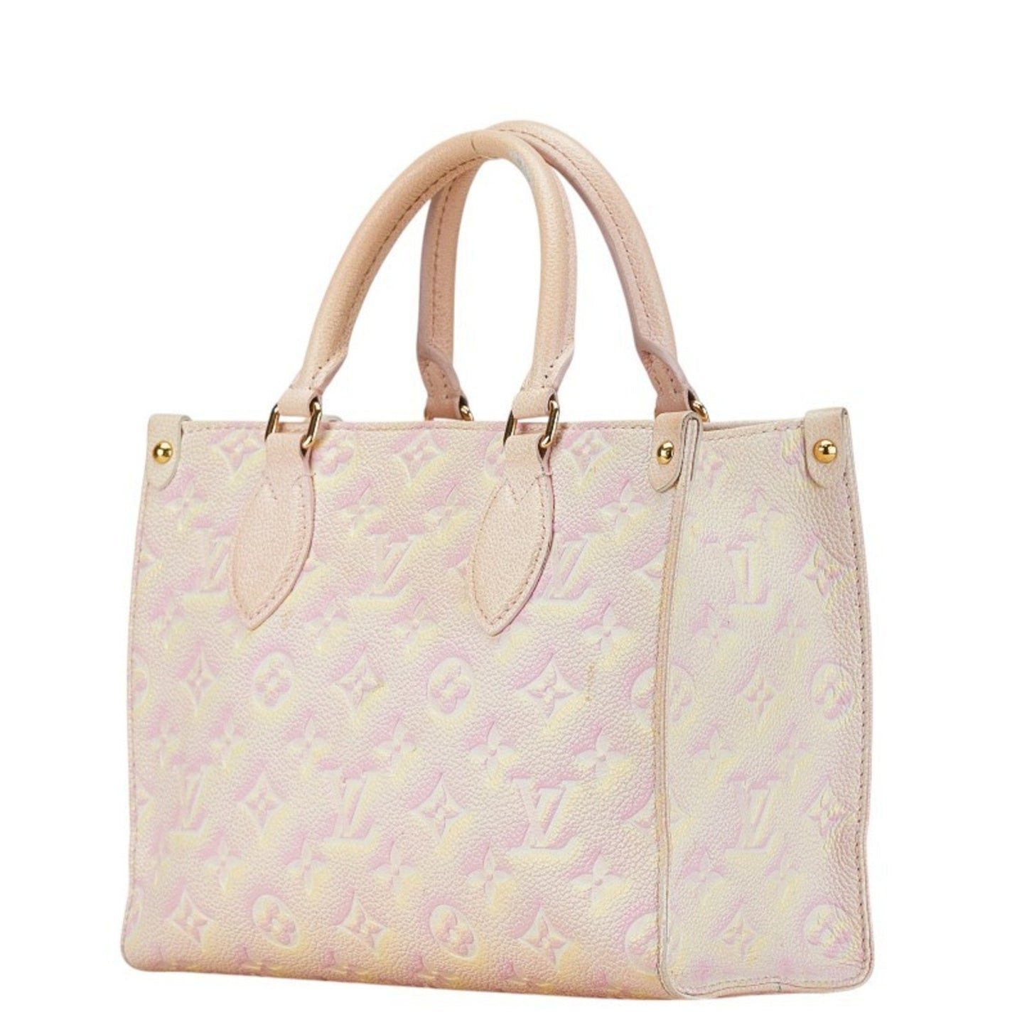 Louis Vuitton Light Pink Yellow Leather Handbag Shoulder Bag