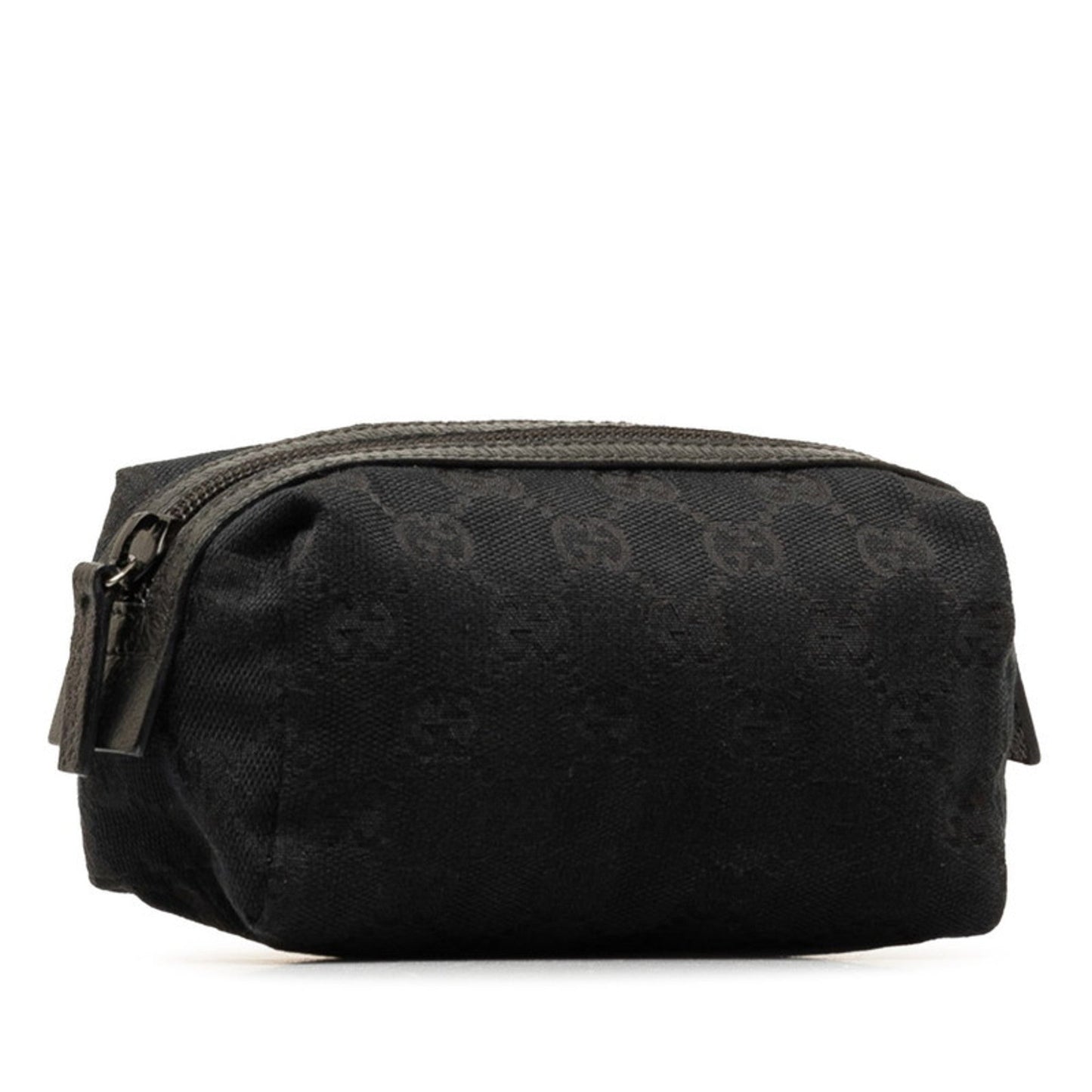 Gucci Gg Canvas Black Canvas Leather Pouch