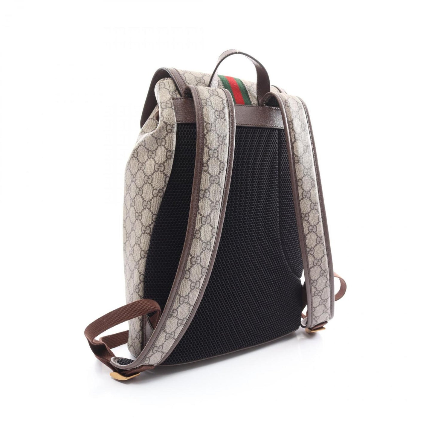 Gucci Beige Brown Multi-Color Pvc Coated Canvas Leather Backpack